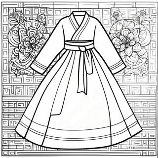 Pagina Para Colorear Del Hanbok Tradicional Coreano 17405-14619