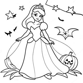 Pagina Para Colorear De Halloween De Las Princesas De Disney 17424-14630