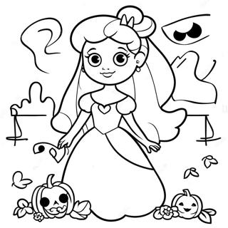 Pagina Para Colorear De Halloween De Las Princesas De Disney 17424-14631