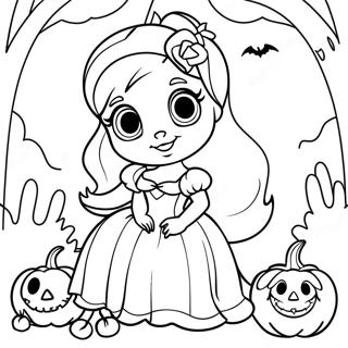 Pagina Para Colorear De Halloween De Las Princesas De Disney 17424-14632