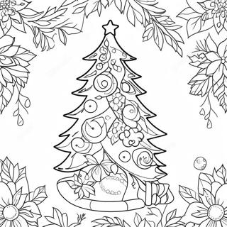 Pagina Para Colorear De Un Arbol Festivo De Yule 17525-14714