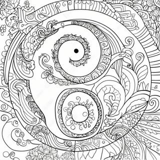 Pagina Para Colorear De Un Diseno Intrincado De Yin Yang 17565-14747