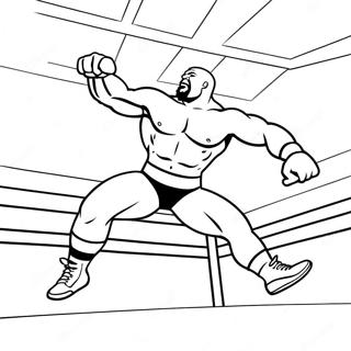 Pagina Para Colorear De Luchador De Wwe Saltando Sobre El Oponente 17615-14786