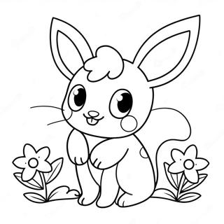 Pagina Para Colorear De Sylveon Bonito Con Flores 17636-14793