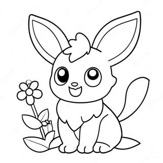 Pagina Para Colorear De Sylveon Bonito Con Flores 17636-14795