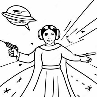 Pagina Para Colorear De La Princesa Leia En Una Batalla Galactica 17776-14906