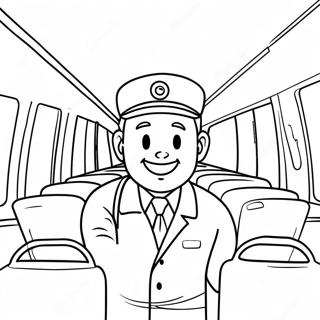 Pagina Para Colorear De Un Amigable Conductor De Autobus 17806-14931