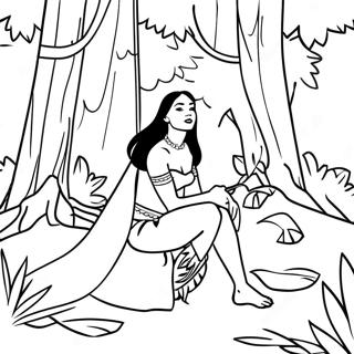 Pagina Para Colorear De Pocahontas En El Bosque 1792-1436