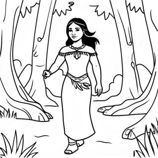 Pagina Para Colorear De Pocahontas En El Bosque 1792-1477