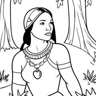 Pagina Para Colorear De Pocahontas En El Bosque 1792-1479