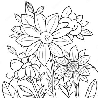 Pagina Para Colorear De Hermosas Flores De Jardin 17976-15065