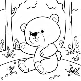 Pagina Para Colorear De Cute Hey Bear Jugando En El Bosque 17986-15075