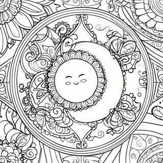 Pagina Para Colorear De Mandala De Luna Celestial 18025-15102