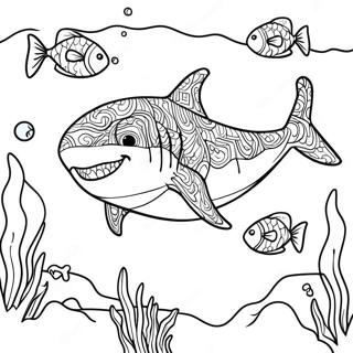 Pagina Para Colorear Del Megalodon Nadando En El Oceano 1802-1488