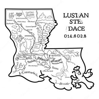 Pagina Para Colorear Del Mapa Del Estado De Louisiana 18095-15160