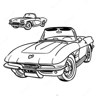 Pagina Para Colorear Del Corvette Clasico Descapotable 1812-1494