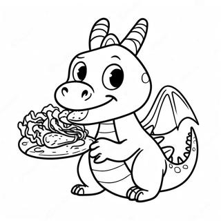 Pagina Para Colorear De Dragon Divertido Comiendo Tacos 18176-15226