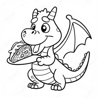 Pagina Para Colorear De Dragon Divertido Comiendo Tacos 18176-15227