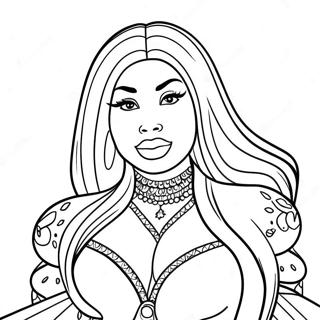 Pagina Para Colorear De Nicki Minaj En Atuendo Glamuroso 18256-15297