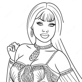 Pagina Para Colorear De Nicki Minaj En Atuendo Glamuroso 18256-15298