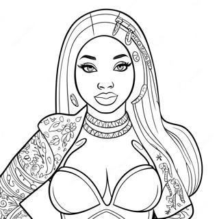 Pagina Para Colorear De Nicki Minaj En Atuendo Glamuroso 18256-15299