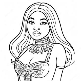 Pagina Para Colorear De Nicki Minaj En Atuendo Glamuroso 18256-15300