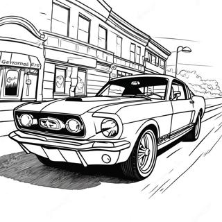 Pagina Para Colorear De Mustang Clasico En Movimiento 18296-15332