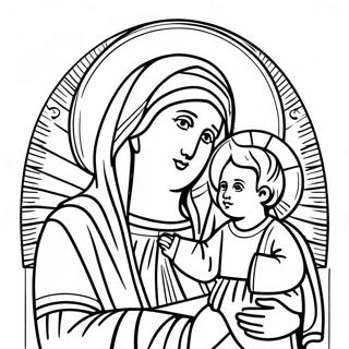 Pagina Para Colorear De La Hermosa Virgen Maria Con El Bebe Jesus 18396-15410