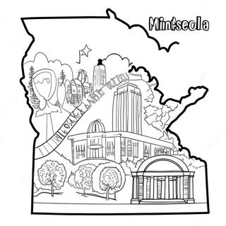 Pagina Para Colorear Del Contorno Del Estado De Minnesota 18465-15464