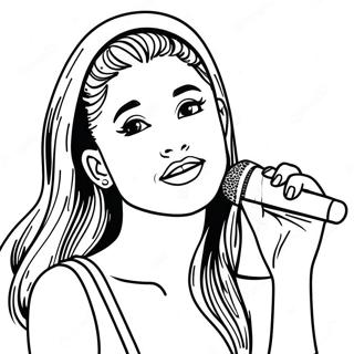 Pagina Para Colorear De Ariana Grande Cantando En El Escenario 1852-1527