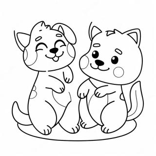 Pagina Para Colorear De Adorables Mascotas Lol Jugando Juntas 18606-15577