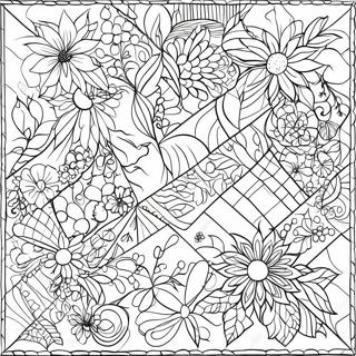 Pagina Para Colorear De Una Colcha De Patchwork Colorida 18616-15585