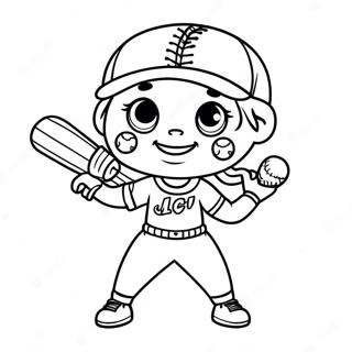 Pagina Para Colorear De Softball Linda 18645-15606