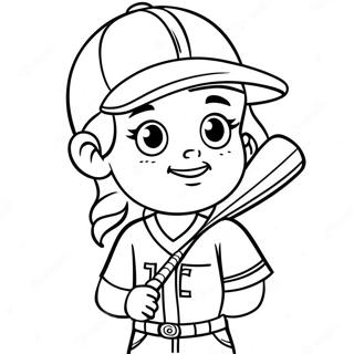 Pagina Para Colorear De Jugador De Softball Adorable 18646-15611