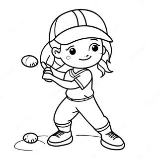 Pagina Para Colorear De Jugador De Softball Adorable 18646-15612