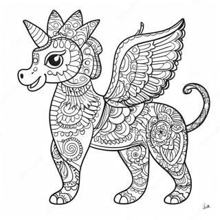 Pagina Para Colorear De Alebrijes Coloridos Con Patrones 18696-15649