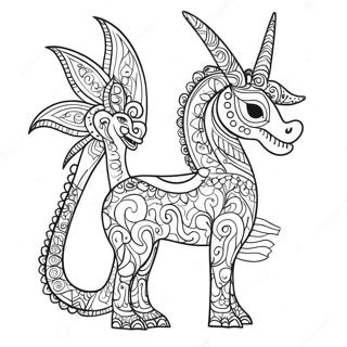 Pagina Para Colorear De Alebrijes Coloridos Con Patrones 18696-15651