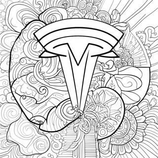 Pagina Para Colorear Del Logo De Tesla 1871-1540