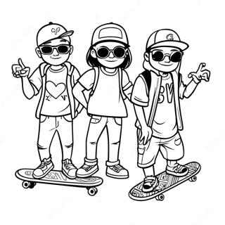 Pagina Para Colorear De Homies Geniales Con Patinetas 18766-15705