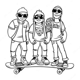 Pagina Para Colorear De Homies Geniales Con Patinetas 18766-15706