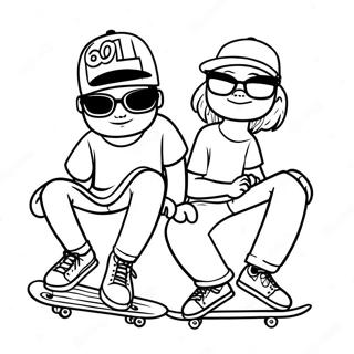 Pagina Para Colorear De Homies Geniales Con Patinetas 18766-15707