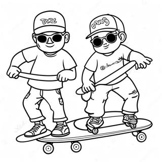 Pagina Para Colorear De Homies Geniales Con Patinetas 18766-15708