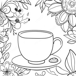 Pagina Para Colorear De Taza De Te Floral Linda 18806-15737