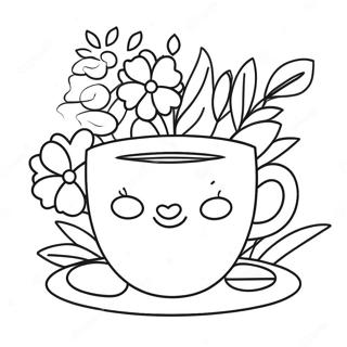 Pagina Para Colorear De Taza De Te Floral Linda 18806-15738