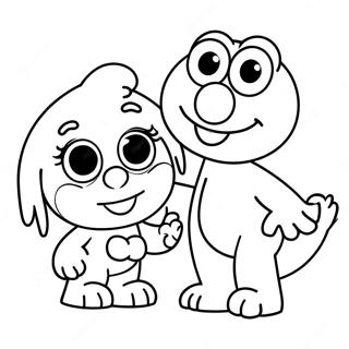 Pagina Para Colorear De Elmo Y Abby 18838-15758