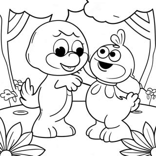 Pagina Para Colorear De Elmo Y Abby En Un Jardin Magico 18839-15761