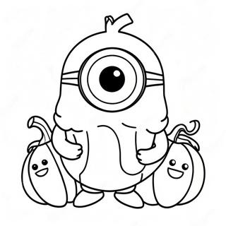 Pagina Para Colorear De Minion De Halloween Lindo Con Calabaza 18889-15803