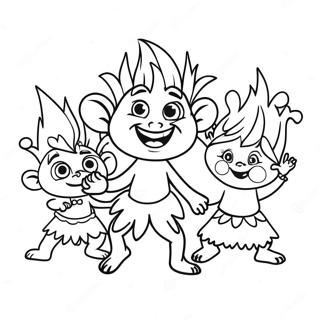 Pagina Para Colorear De Los Felices Viva Trolls Bailando 18999-15889