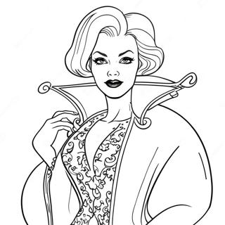 Pagina Para Colorear De Cruella En Su Atuendo Glamoroso 19039-15921