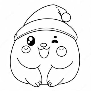 Pagina Para Colorear De Un Lindo Squishmallow Con Gorro De Santa 19059-15937